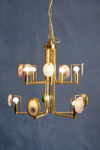 Metalowa lampa wisząca w kolorze złota Glamour – Premier Housewares