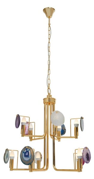 Metalowa lampa wisząca w kolorze złota Glamour – Premier Housewares