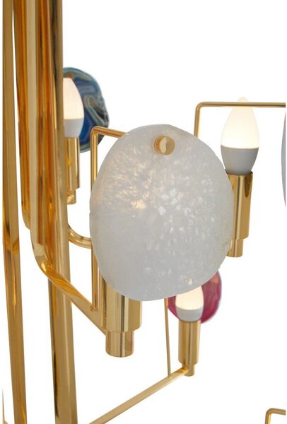 Metalowa lampa wisząca w kolorze złota Glamour – Premier Housewares