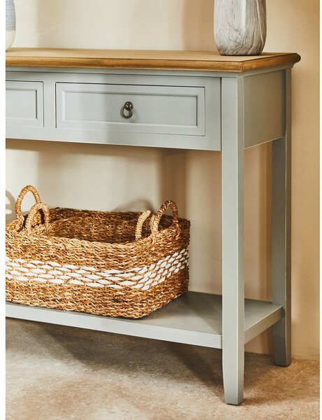 Szara konsola z litego drewna paulowni 34,5x99 cm Henley – Premier Housewares