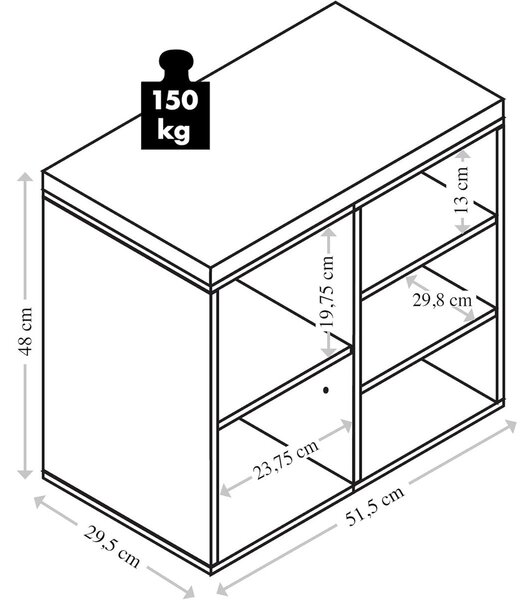 Stojak na buty z siedziskiem 51,5 x 48 x 29,5 cm, dekor dębowy KESPER 15925