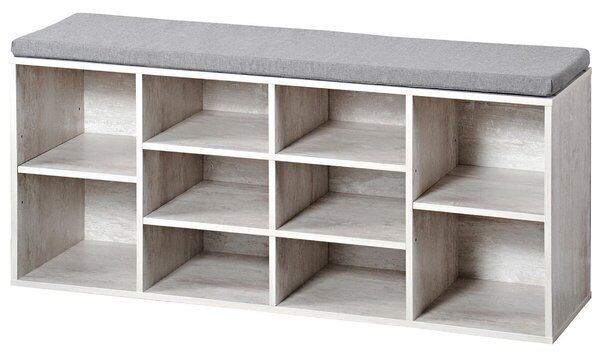 Stojak na buty z siedziskiem 103,5 x 48 x 29,5 cm, biały KESPER 15931