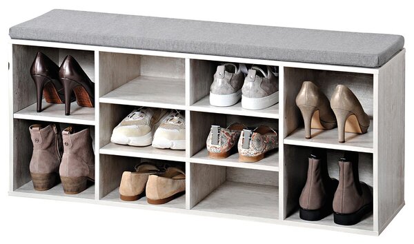 Stojak na buty z siedziskiem 103,5 x 48 x 29,5 cm, biały KESPER 15931