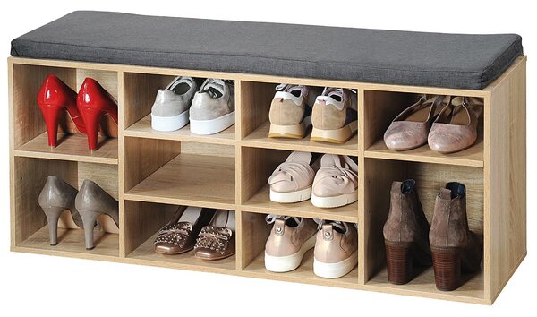 Stojak na buty z siedziskiem 103,5 x 48 x 29,5 cm, dekor dębowy KESPER 15920