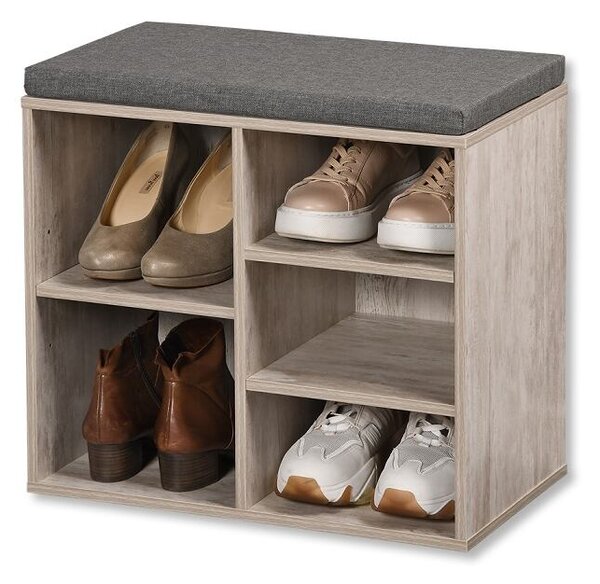 Stojak na buty z siedziskiem 51,5 x 48 x 29,5 cm, szaro-biały KESPER 15911