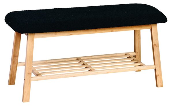 Ławka z tapicerowanym siedziskiem 90 x 34 x 45 cm, bambus KESPER 58305