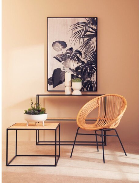 Rattanowy stolik w naturalnym kolorze 60x60 cm Depok – Premier Housewares