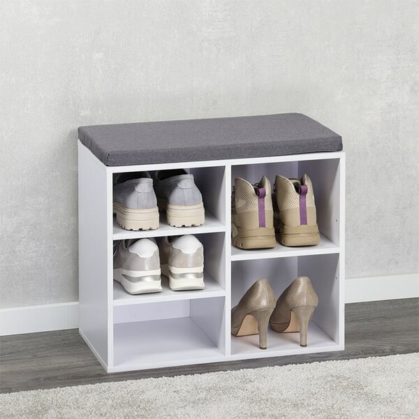 Mała szafka na buty z siedziskiem 51,5 × 29,5 × 48 cm, biała KESPER 15905
