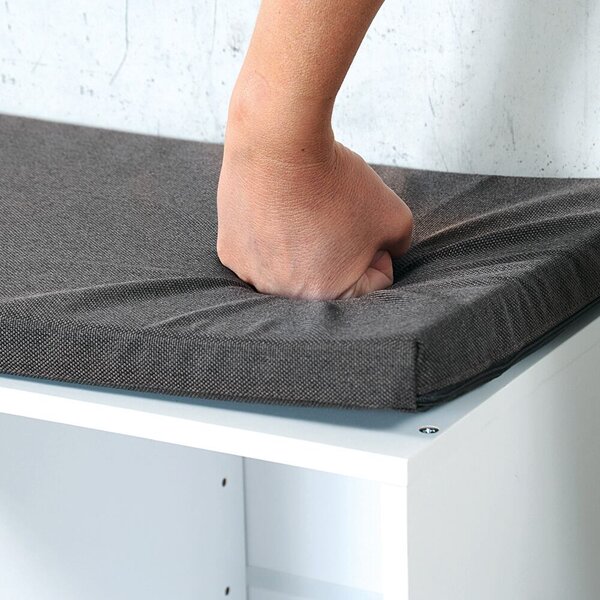 Szafka na buty z siedziskiem 103 x 29,5 x 48 cm, biały / szara KESPER 92307