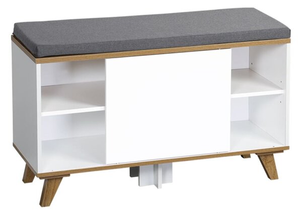 Szafka na buty z siedziskiem 77 × 30 × 48 cm, biała KESPER 15942