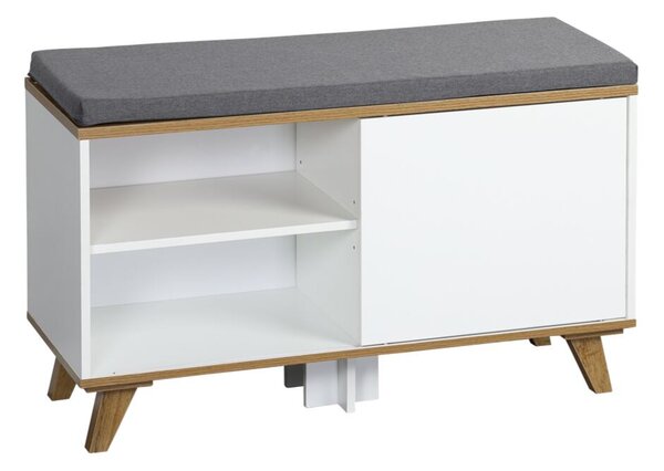 Szafka na buty z siedziskiem 77 × 30 × 48 cm, biała KESPER 15942