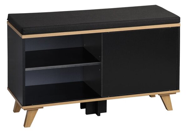 Szafka na buty z siedziskiem 77 × 30 × 48 cm, czarna KESPER 15943