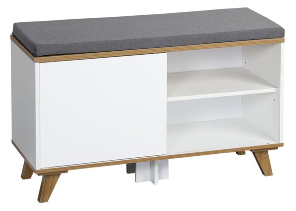 Szafka na buty z siedziskiem 77 × 30 × 48 cm, biała KESPER 15942