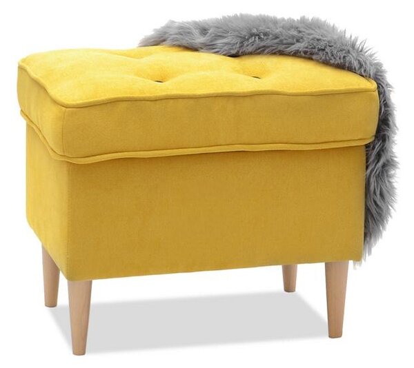 Nowoczesna pufa do fotela z pikowanym siedziskiem malmo żółta