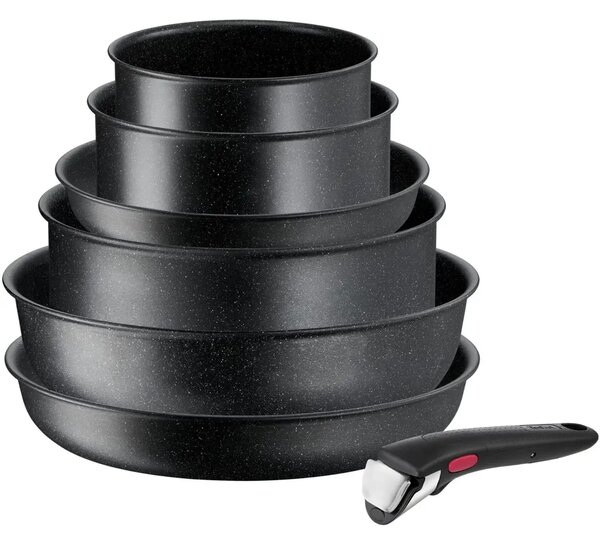 Ingenio Black Stone Zestaw naczyń, 7 szt. TEFAL L3998702