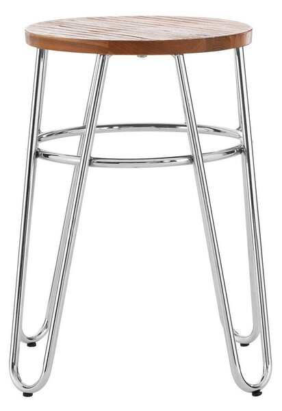 Stołek z litego drewna wiązu w kolorze srebra/w naturalnym kolorze District – Premier Housewares