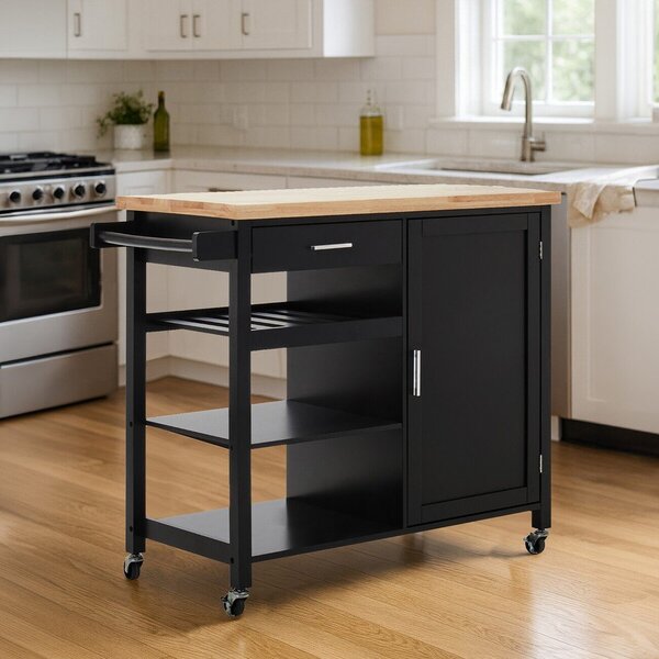 Barek na kółkach z litego drewna kauczukowego 48x105 cm Frankfurt – Premier Housewares