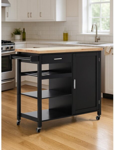 Barek na kółkach z litego drewna kauczukowego 48x105 cm Frankfurt – Premier Housewares