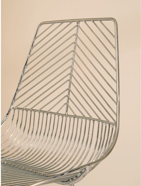 Metalowe krzesło w kolorze srebra District – Premier Housewares