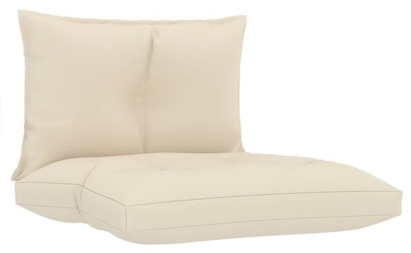 Poduszki na sofę z palet, 2 szt., kremowe, tkanina
