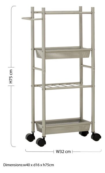 Metalowy barek na kółkach 16x40 cm Dara – Premier Housewares