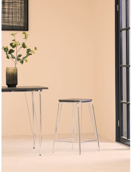 Stołek z litego drewna wiązu w kolorze srebra/w naturalnym kolorze District – Premier Housewares