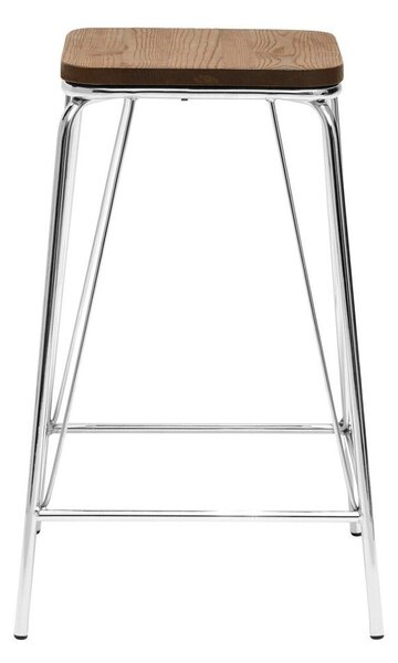 Stołek z litego drewna wiązu w kolorze srebra/w naturalnym kolorze District – Premier Housewares