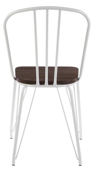 Białe/w naturalnym kolorze krzesło z litego drewna wiązu District – Premier Housewares
