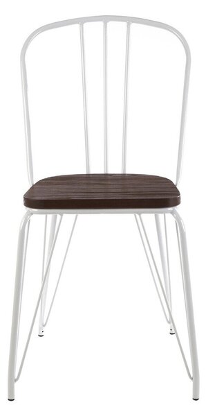 Białe/w naturalnym kolorze krzesło z litego drewna wiązu District – Premier Housewares