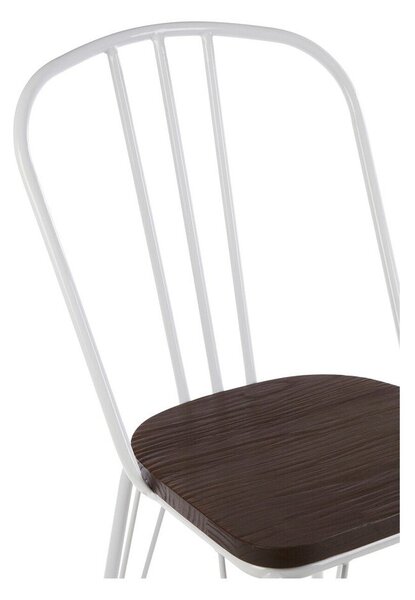 Białe/w naturalnym kolorze krzesło z litego drewna wiązu District – Premier Housewares