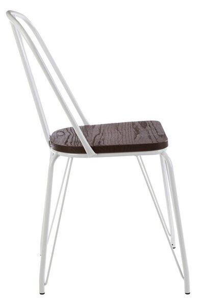 Białe/w naturalnym kolorze krzesło z litego drewna wiązu District – Premier Housewares