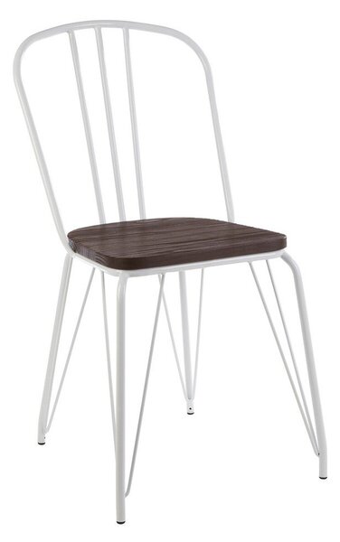 Białe/w naturalnym kolorze krzesło z litego drewna wiązu District – Premier Housewares