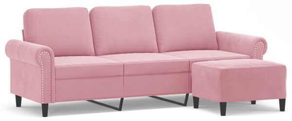 Sofa 3-osobowa z podnÃ³Å¼kiem, rÃ³Å¼owa, 180 cm, aksamitem