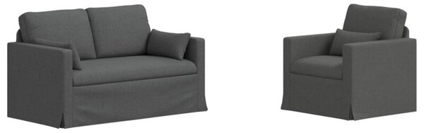 ModuÅowy zestaw sof ciemnoszary z metalowÄ ramÄ i ergonomicznym designem