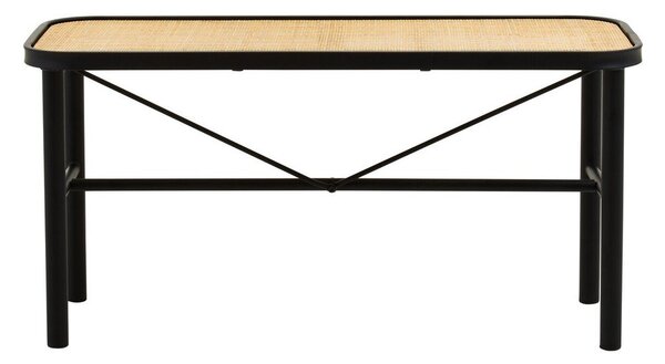 Czarna/w naturalnym kolorze rattanowa ławka Depok – Premier Housewares