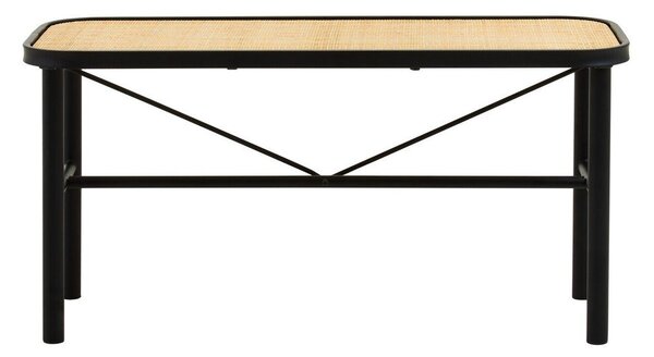 Czarna/w naturalnym kolorze rattanowa ławka Depok – Premier Housewares