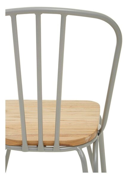 Szare/w naturalnym kolorze krzesło z litego drewna wiązu District – Premier Housewares