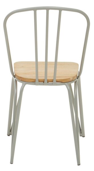 Szare/w naturalnym kolorze krzesło z litego drewna wiązu District – Premier Housewares