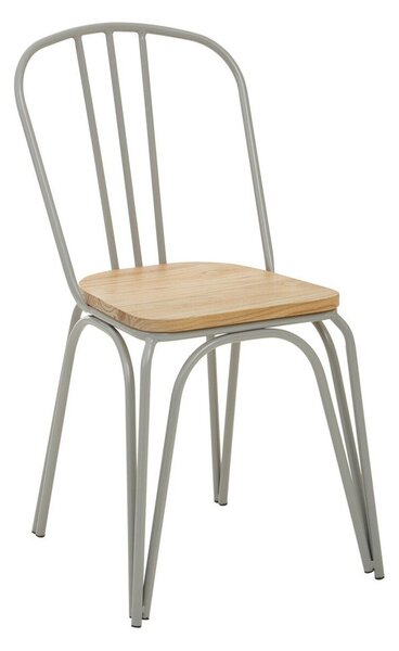 Szare/w naturalnym kolorze krzesło z litego drewna wiązu District – Premier Housewares