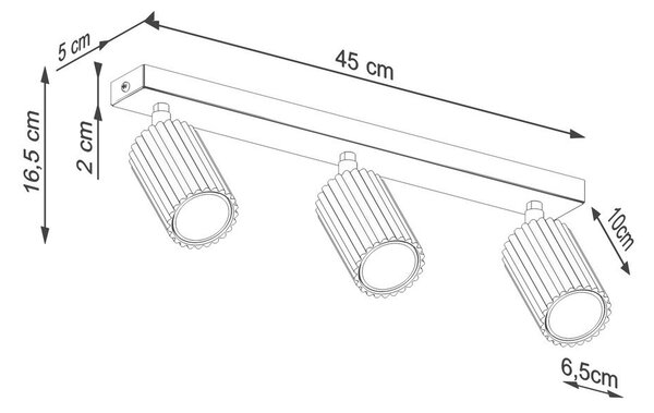 Szarobrązowa metalowa lampa punktowa 6,5x45 cm Gleam – Sollux