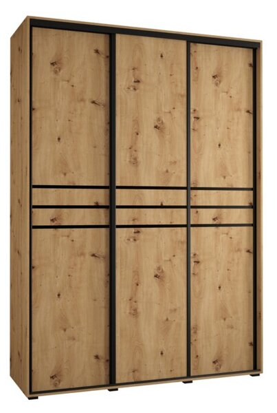Szafa przesuwna wysoka Davos 10 170, gł. 60 cm artisan + artisan + czarny