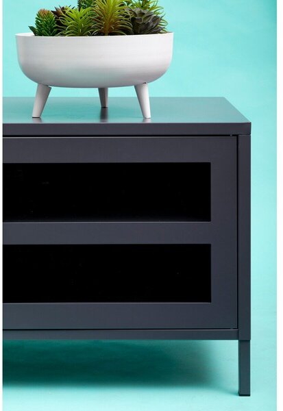 Szara stalowa szafka pod TV 150x50x45 cm Acier – Premier Housewares