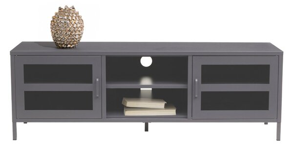 Szara stalowa szafka pod TV 150x50x45 cm Acier – Premier Housewares