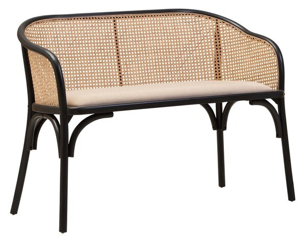 Czarna/w naturalnym kolorze tapicerowana ławka Cebu – Premier Housewares