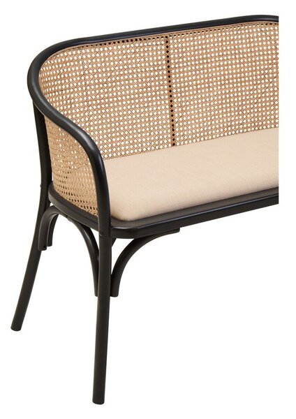 Czarna/w naturalnym kolorze tapicerowana ławka Cebu – Premier Housewares