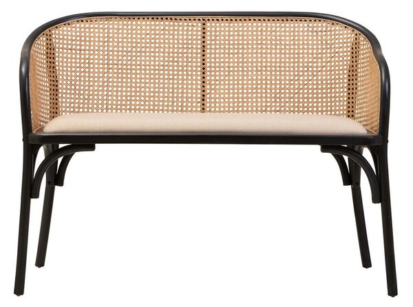Czarna/w naturalnym kolorze tapicerowana ławka Cebu – Premier Housewares