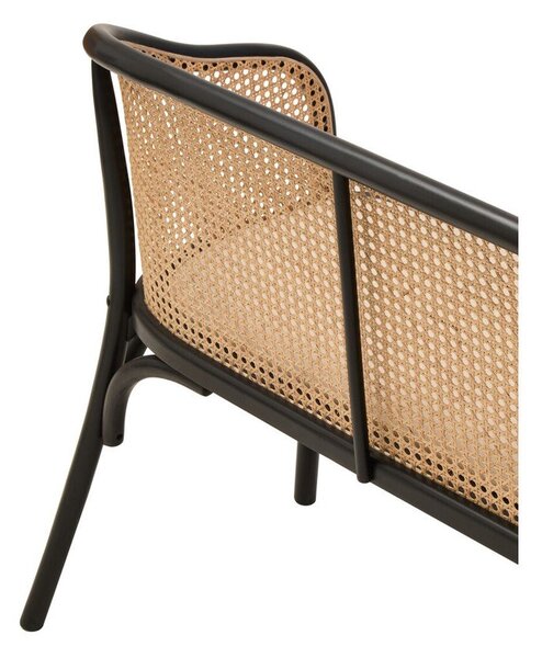 Czarna/w naturalnym kolorze tapicerowana ławka Cebu – Premier Housewares