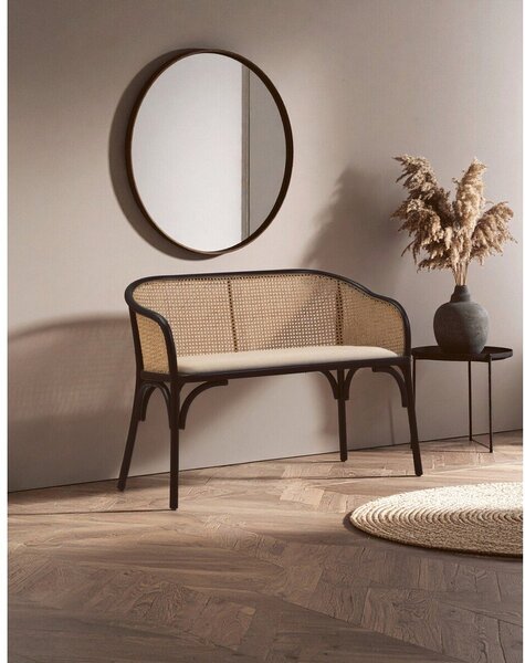Czarna/w naturalnym kolorze tapicerowana ławka Cebu – Premier Housewares