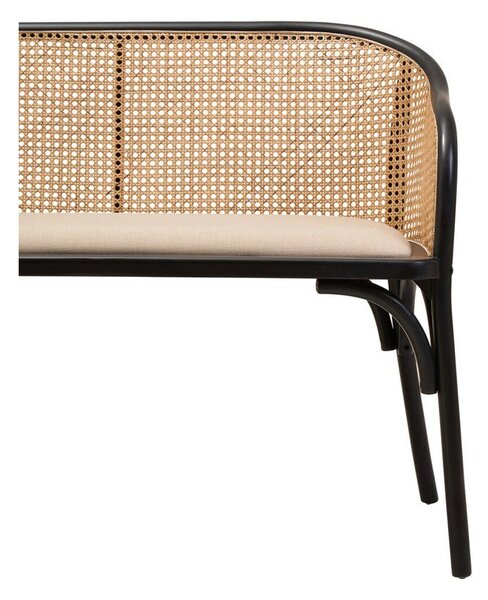Czarna/w naturalnym kolorze tapicerowana ławka Cebu – Premier Housewares