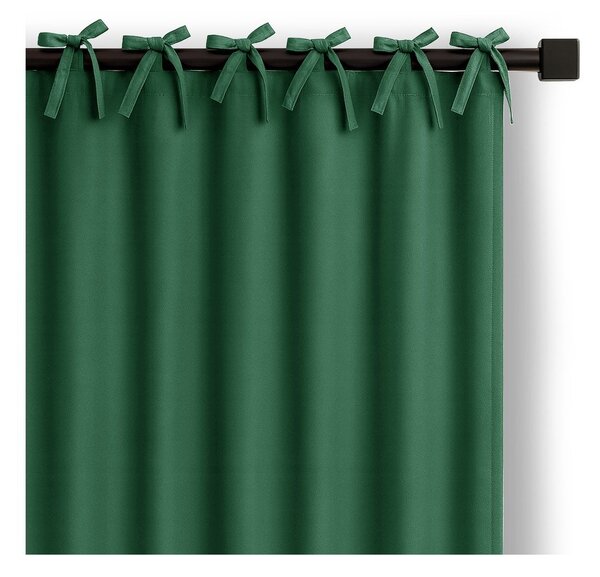 Ciemnozielona zasłona częściowo zaciemniająca (dimout) 140x250 cm Carli Tie – Restilo